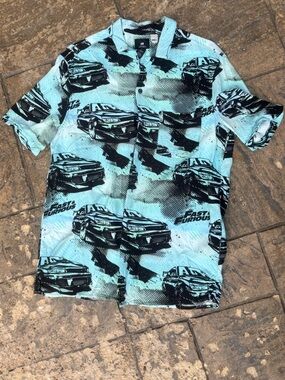 H&M Fast & Furious Graphic Button Up Shirt Size M
